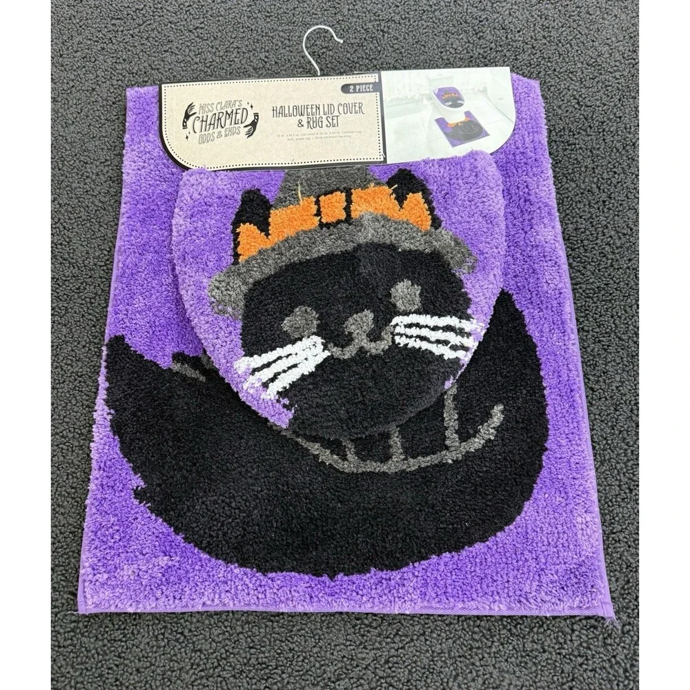 Halloween Bathroom Toilet Rug Set 2 Piece Toilet Mat and 20